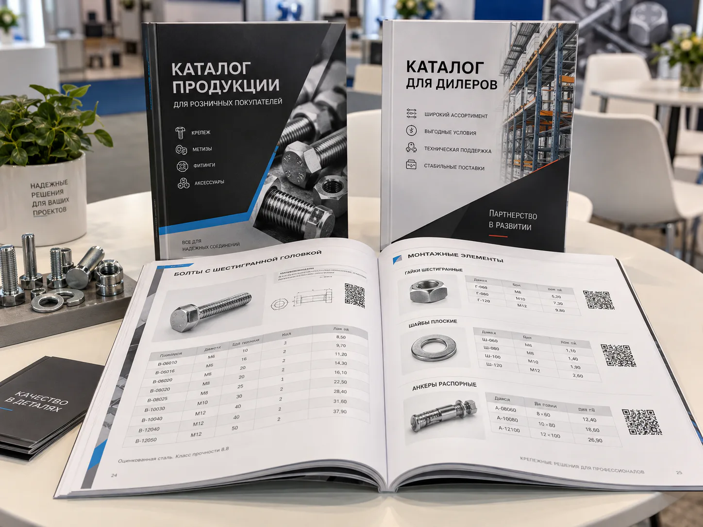 Технический каталог крепежа с артикулами, таблицами, ценами и версиями для дилеров